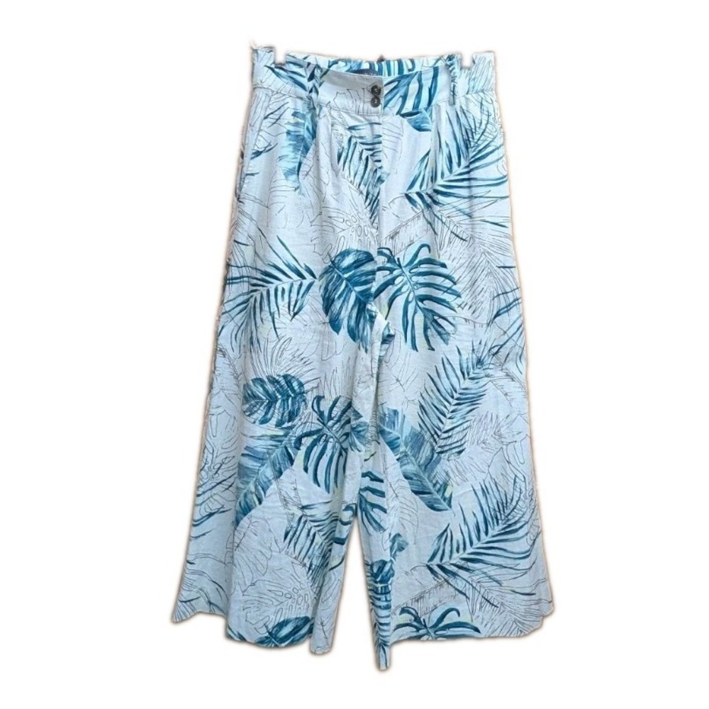The Limited 8 Women's Size 8 Linen Blend Wide Legs Pants Floral Slacks Workwear